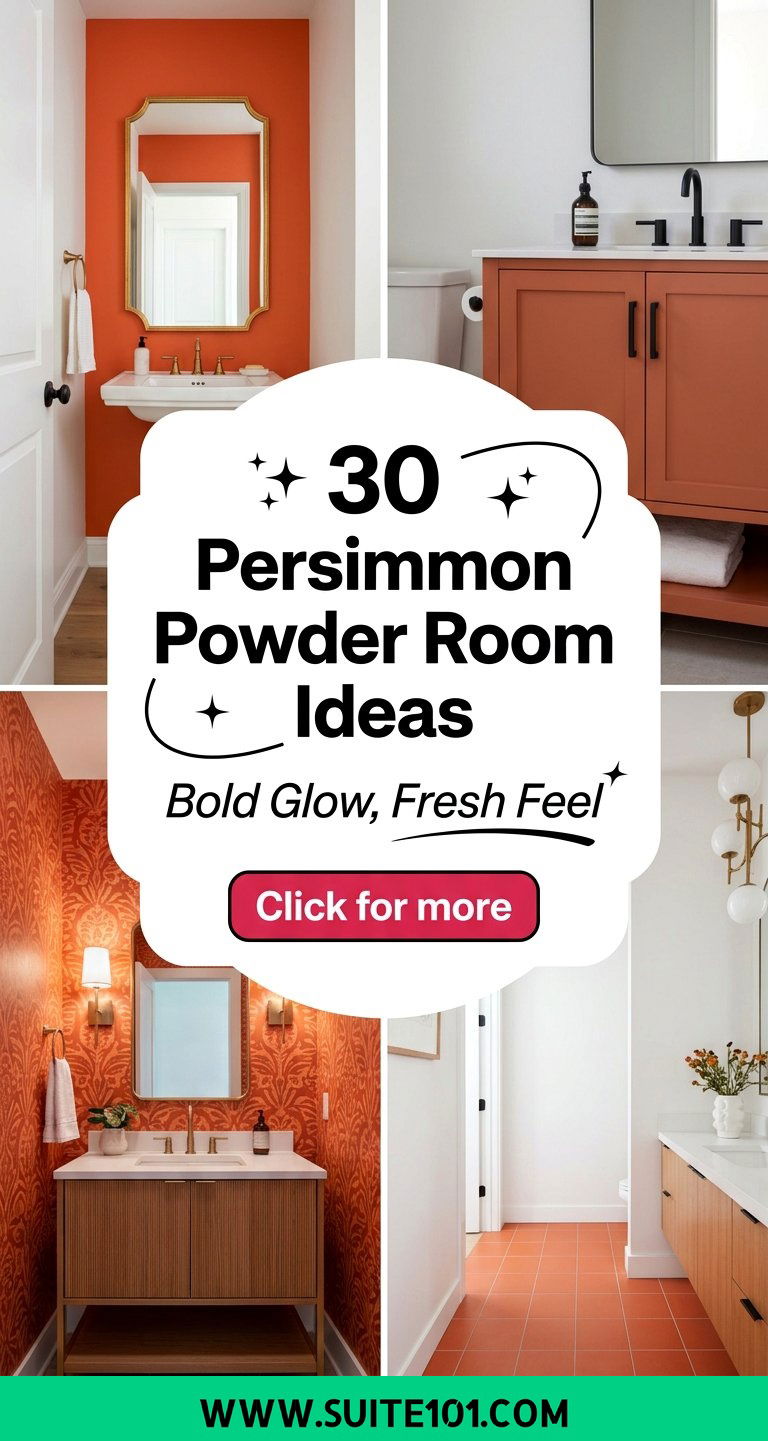 30 Persimmon Powder Room Ideas for a Bold Fresh Glow Today - 30 Persimmon Powder Room Ideas for a Bold, Fresh Glow Today