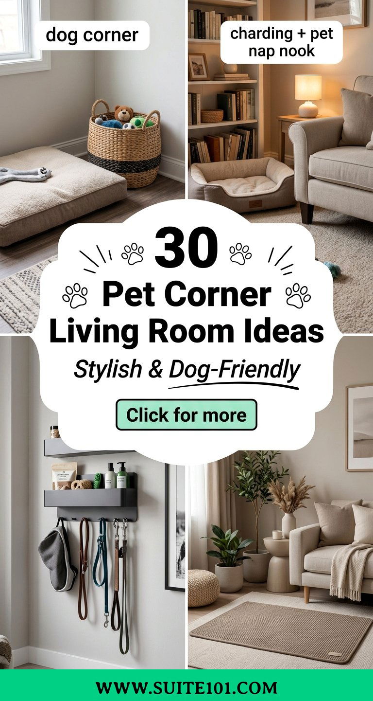30 Pet Corner Living Room Ideas for Stylish Dog-Friendly Comfort - 30 Pet Corner Living Room Ideas for Stylish, Dog-Friendly Comfort