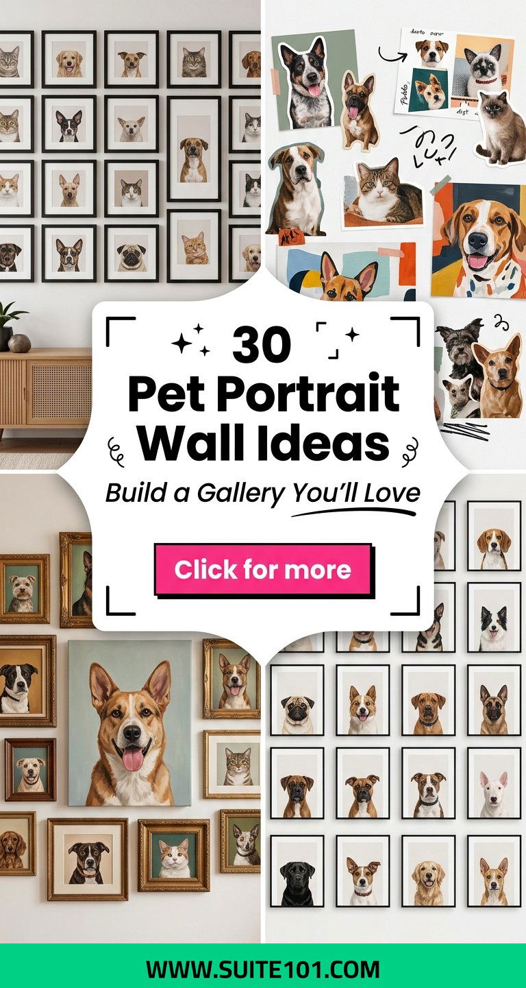 30 Pet Portrait Wall Ideas to Create a Gallery Youll Love - 30 Pet Portrait Wall Ideas to Create a Gallery You'll Love