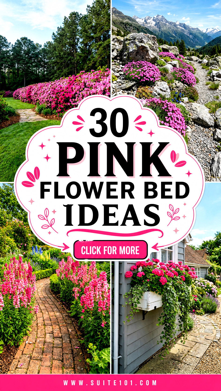 30 Pink Flower Bed Ideas for a Colorful Spring Garden Glow - 30 Pink Flower Bed Ideas for a Colorful Spring Garden Glow