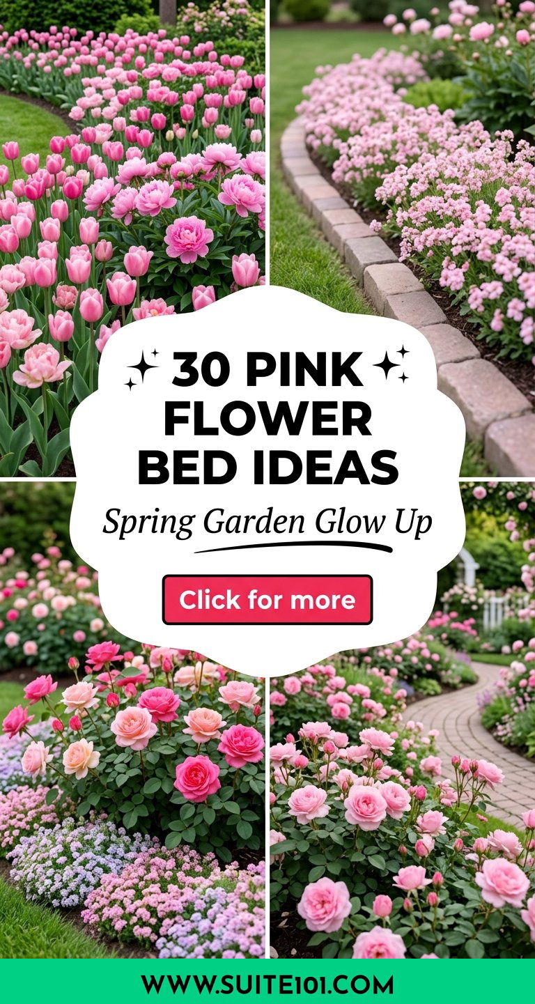 30 Pink Flower Bed Ideas for a Colorful Spring Garden Glow - 30 Pink Flower Bed Ideas for a Colorful Spring Garden Glow