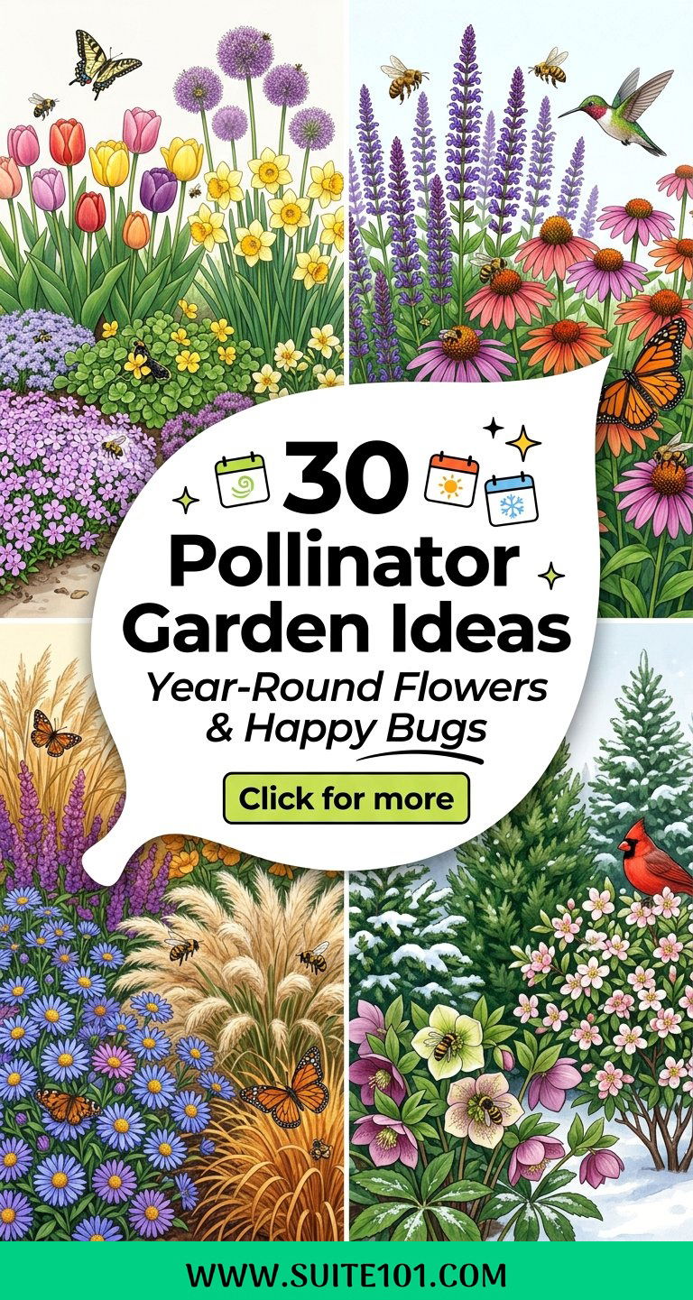 30 Pollinator Garden Ideas for Year-Round Flowers and Happy Bugs - 30 Pollinator Garden Ideas for Year-Round Flowers and Happy Bugs