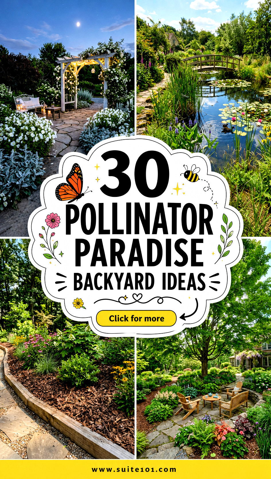 30 Pollinator Paradise Backyard Ideas for Butterflies and Bees - 30 Pollinator Paradise Backyard Ideas for Butterflies and Bees
