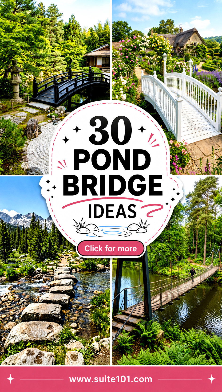 30 Pond Bridge Ideas to Make Your Water Feature Look Magical - 30 Pond Bridge Ideas to Make Your Water Feature Look Magical