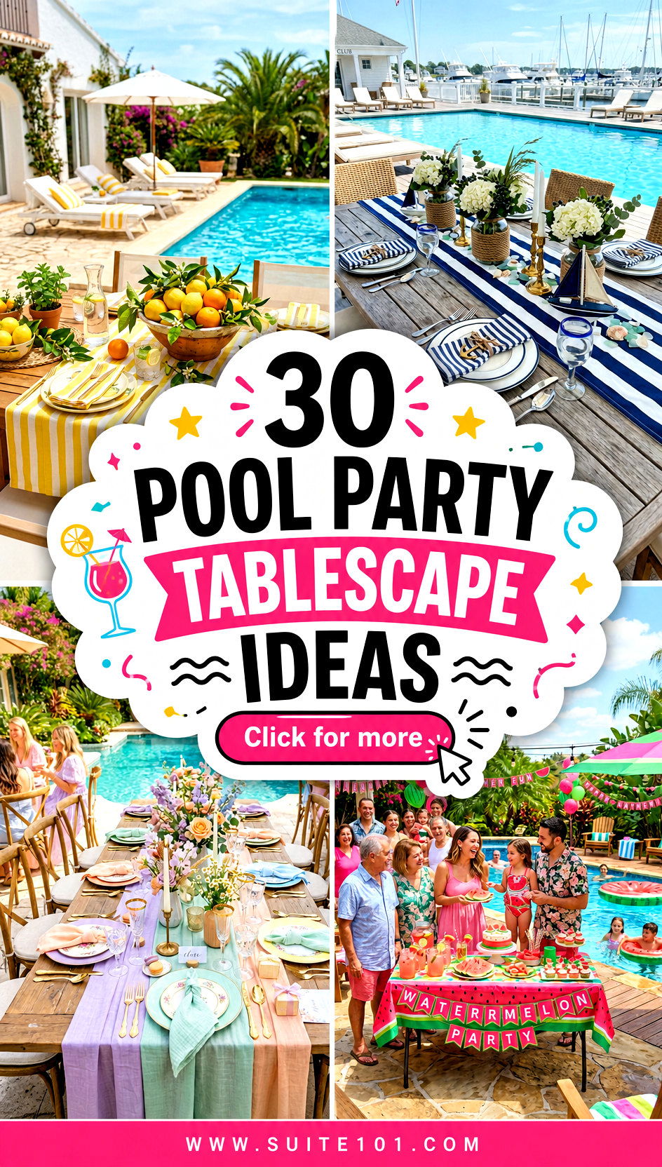 30 Pool Party Tablescape Ideas for a Stunning Summer Setup - 30 Pool Party Tablescape Ideas for a Stunning Summer Setup