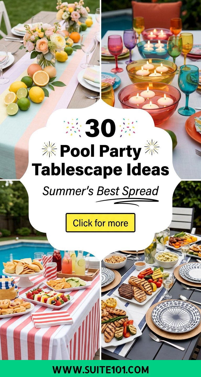 30 Pool Party Tablescape Ideas for a Stunning Summer Setup - 30 Pool Party Tablescape Ideas for a Stunning Summer Setup
