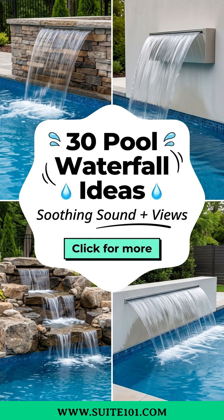 30 Pool Waterfall Ideas for Soothing Sound and Stunning Views - 30 Pool Waterfall Ideas for Soothing Sound and Stunning Views