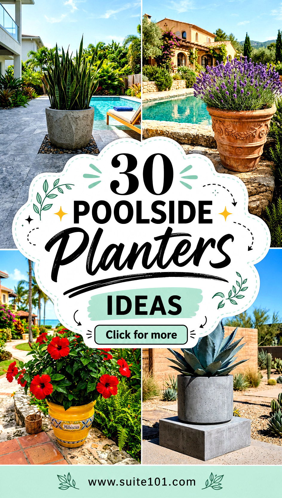 30 Poolside Planters Ideas to Add Texture Height and Green - 30 Poolside Planters Ideas to Add Texture, Height, and Green