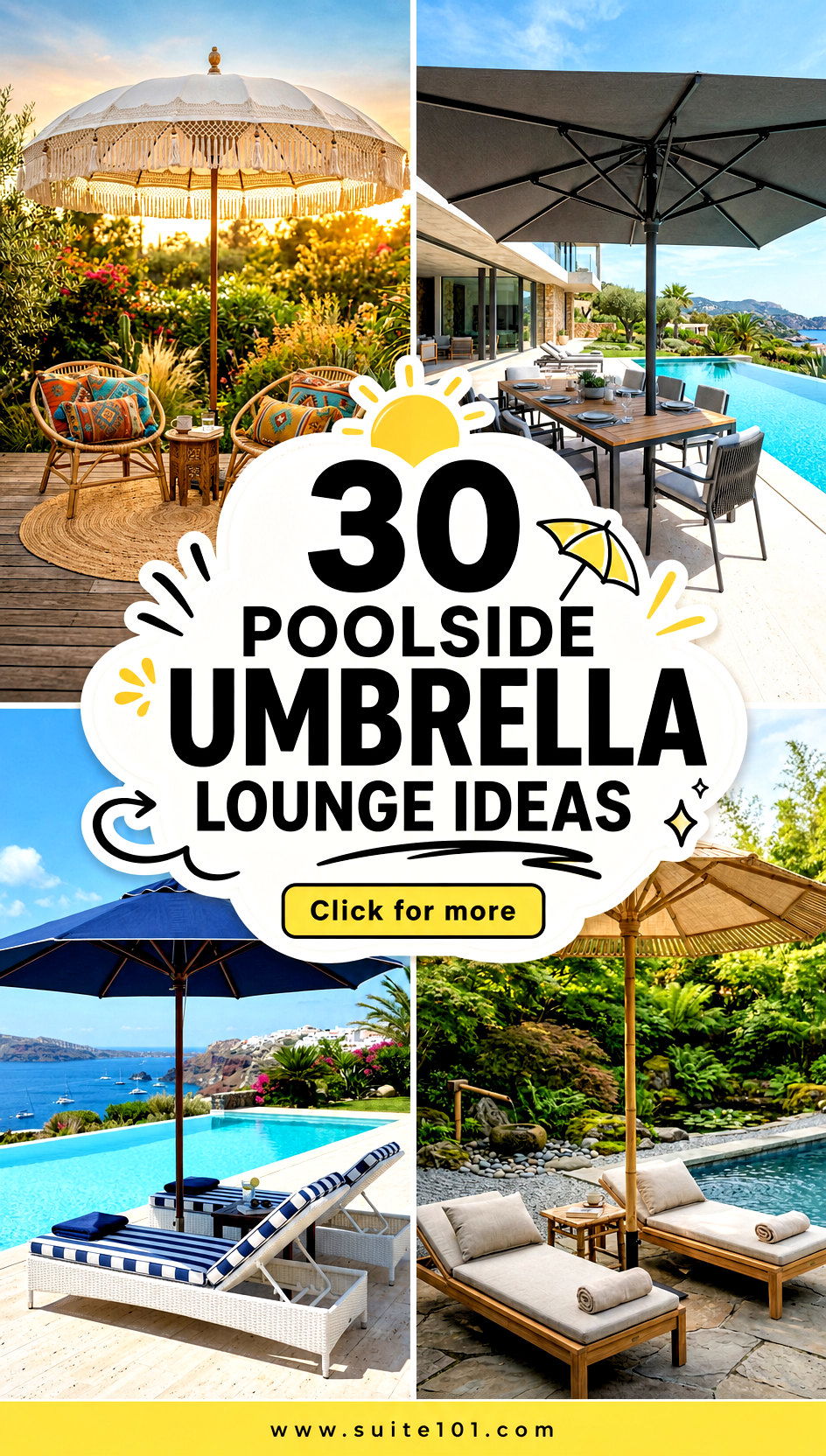 30 Poolside Umbrella Lounge Ideas for Shade That Looks Amazing - 30 Poolside Umbrella Lounge Ideas for Shade That Looks Amazing