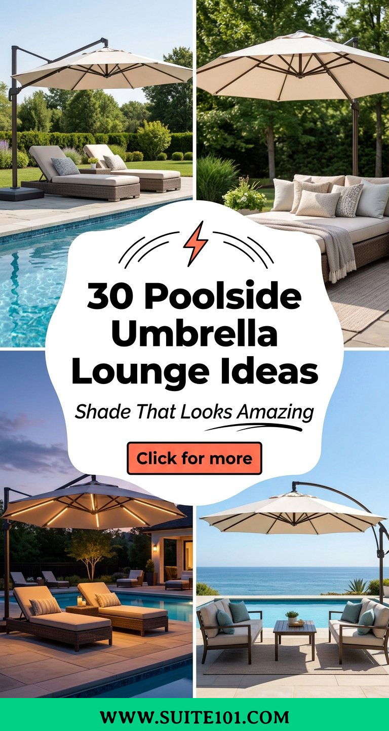 30 Poolside Umbrella Lounge Ideas for Shade That Looks Amazing - 30 Poolside Umbrella Lounge Ideas for Shade That Looks Amazing