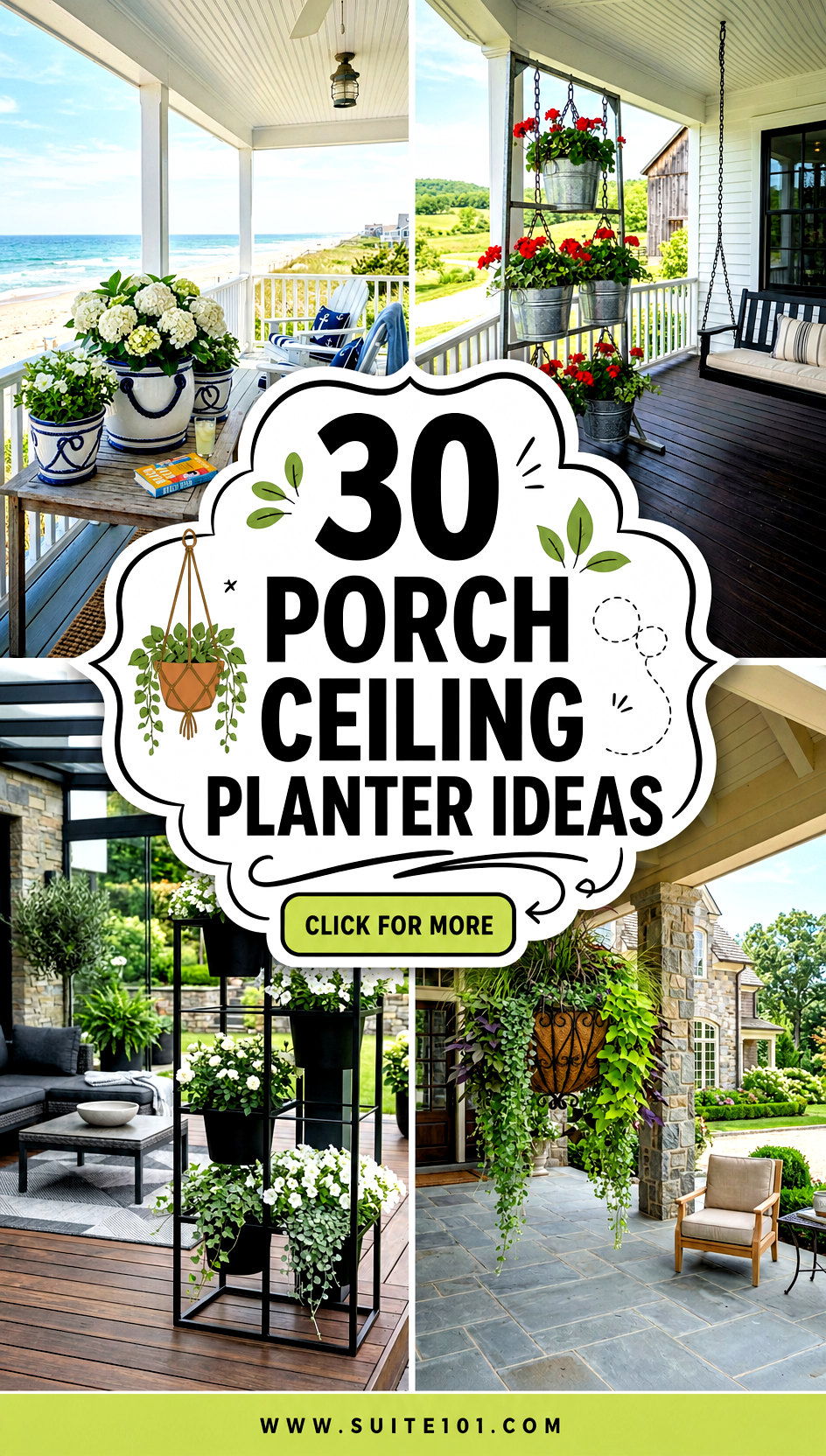 30 Porch Ceiling Planter Ideas for Hanging Style and Greenery - 30 Porch Ceiling Planter Ideas for Hanging Style & Greenery