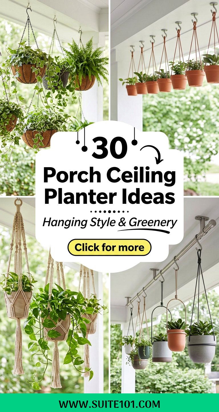 30 Porch Ceiling Planter Ideas for Hanging Style and Greenery - 30 Porch Ceiling Planter Ideas for Hanging Style & Greenery