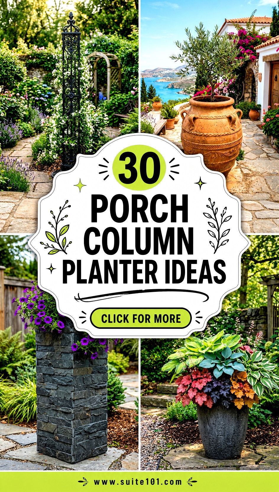 30 Porch Column Planter Ideas for Fresh Vertical Color Daily - 30 Porch Column Planter Ideas for Fresh, Vertical Color Daily