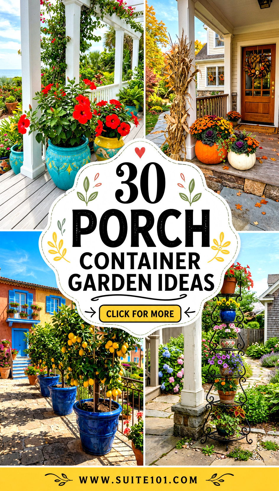 30 Porch Container Garden Ideas for Lush Color on Small Spaces - 30 Porch Container Garden Ideas for Lush Color on Small Spaces