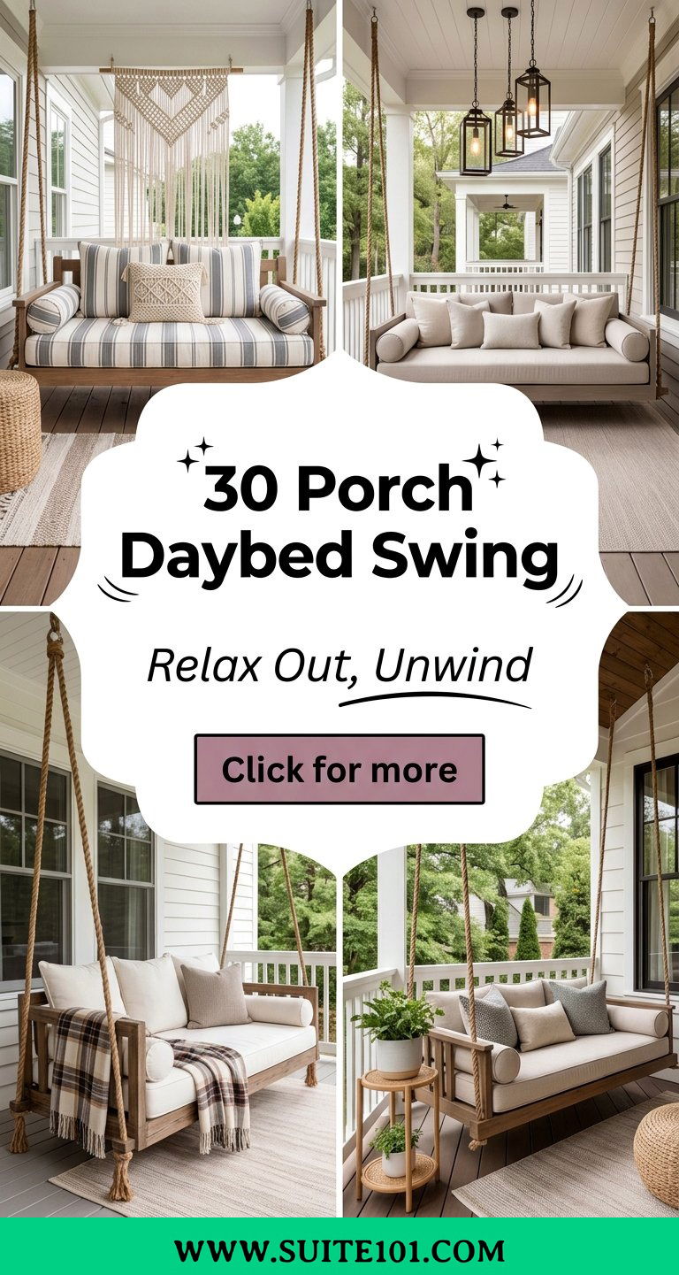 30 Porch Daybed Swing Ideas for Relaxing Outdoor Lounging - 30 Porch Daybed Swing Ideas for Relaxing Outdoor Lounging