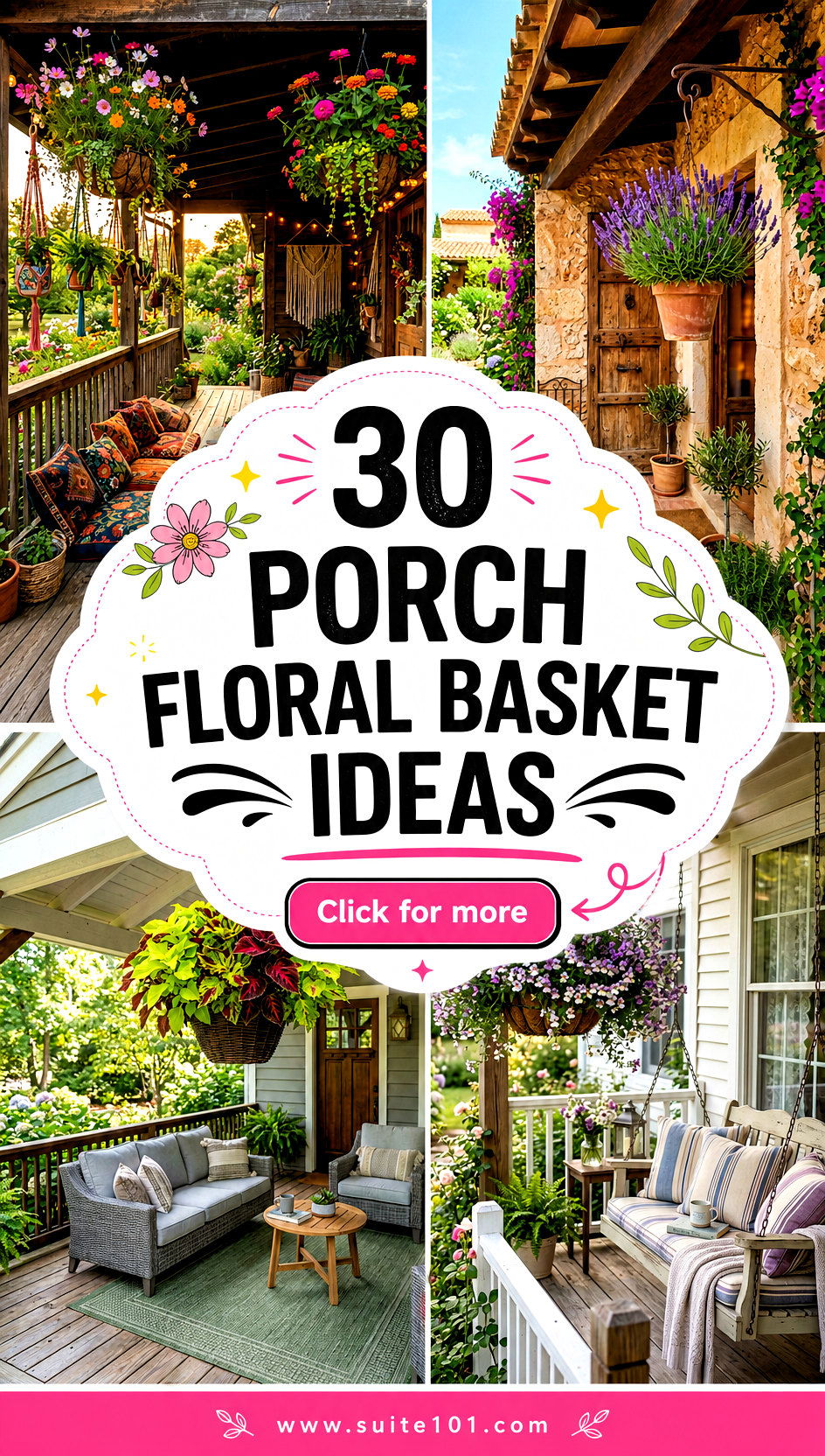30 Porch Floral Basket Ideas to Brighten Every Step Today - 30 Porch Floral Basket Ideas to Brighten Every Step Today