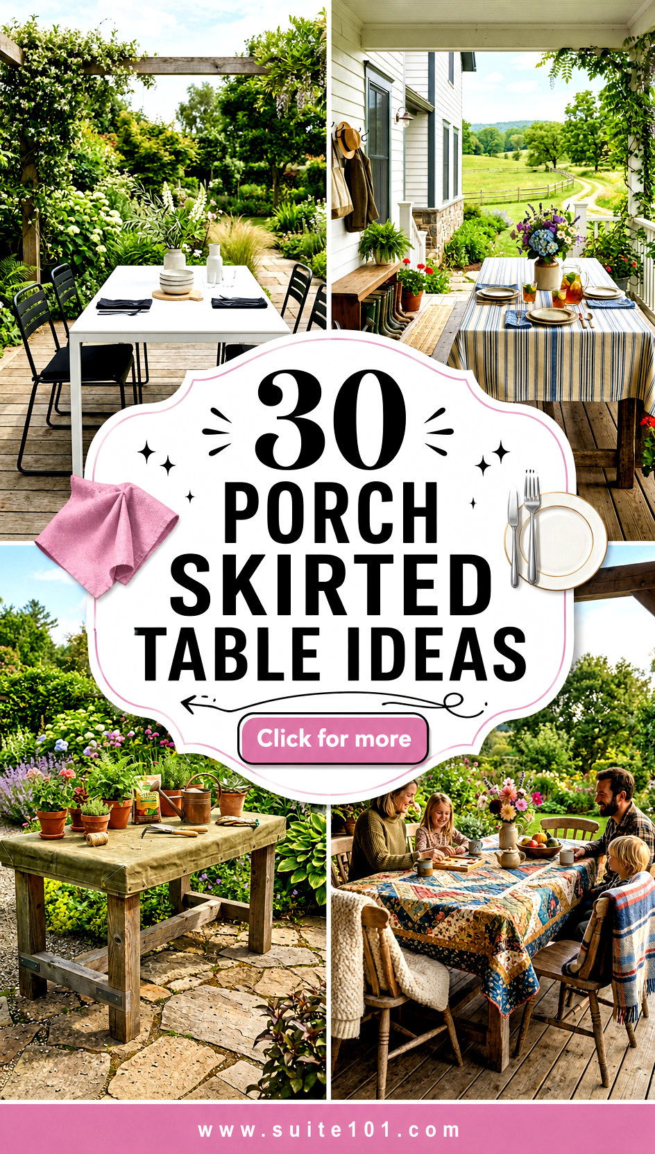 30 Porch Skirted Table Ideas for Polished Outdoor Gatherings - 30 Porch Skirted Table Ideas for Polished Outdoor Gatherings