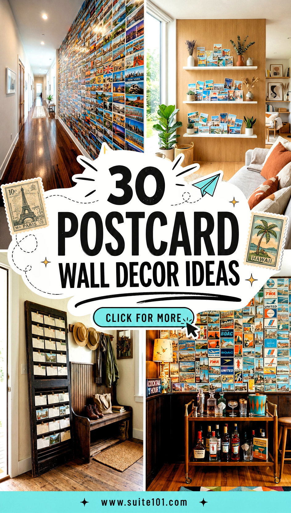 30 Postcard Wall Decor Ideas to Personalize Space With Charm - 30 Postcard Wall Decor Ideas to Personalize Space With Charm