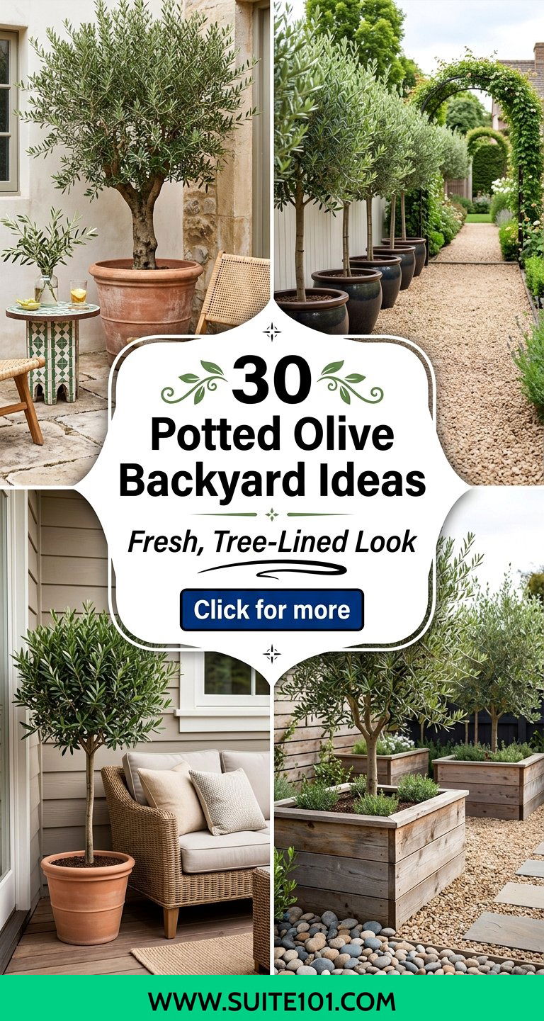 30 Potted Olive Backyard Ideas for a Fresh Tree-Lined Look - 30 Potted Olive Backyard Ideas for a Fresh, Tree-Lined Look