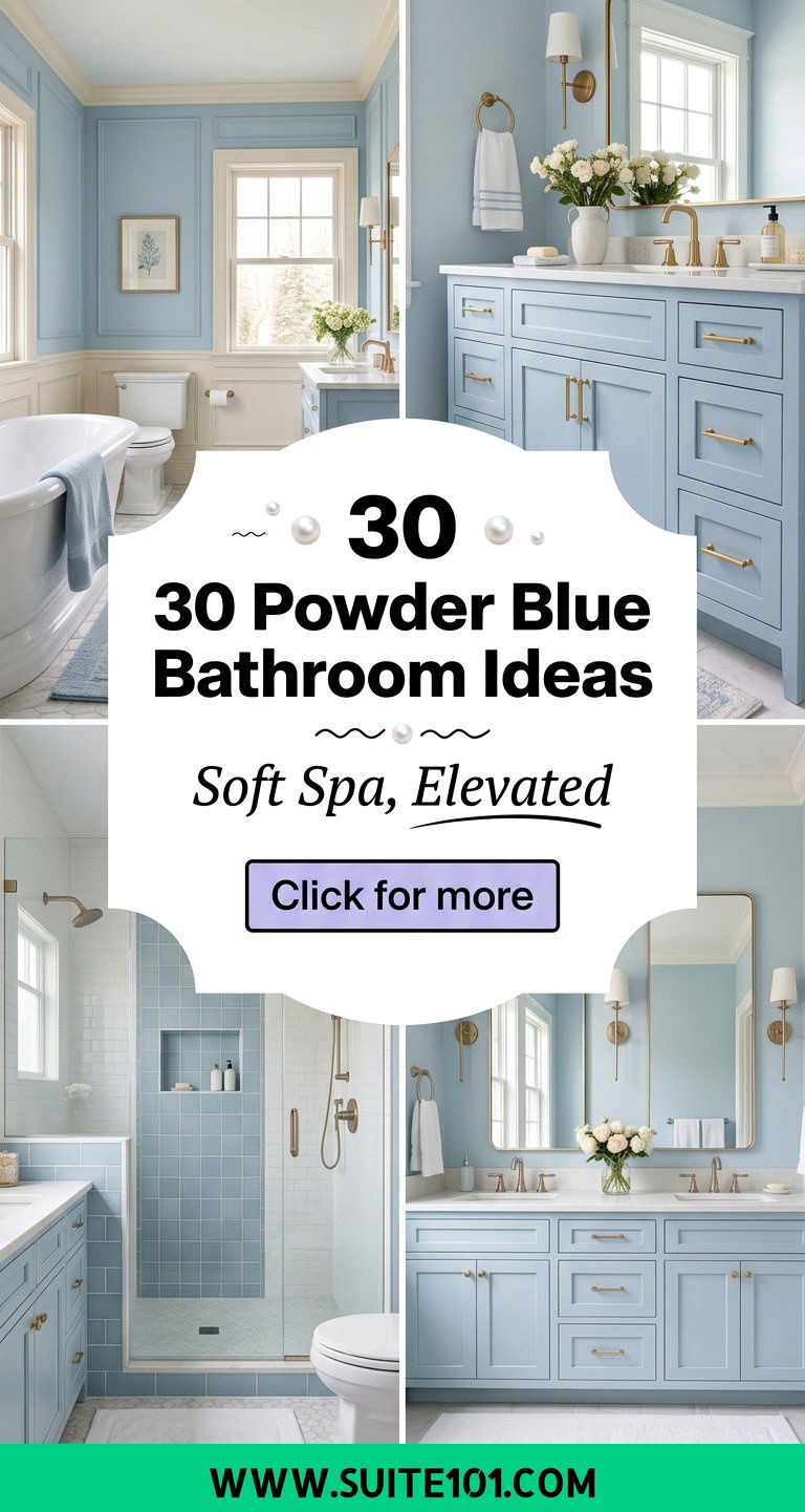 30 Powder Blue Bathroom Ideas for a Soft Modern Spa Look - 30 Powder Blue Bathroom Ideas for a Soft, Modern Spa Look