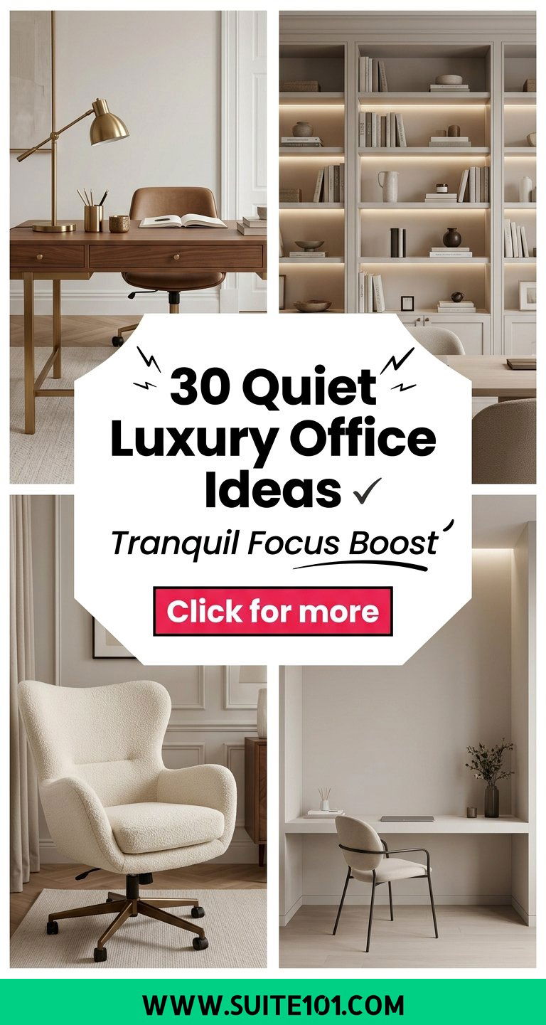 30 Quiet Luxury Office Ideas for a Tranquil Productivity Boost - 30 Quiet Luxury Office Ideas for a Tranquil Productivity Boost
