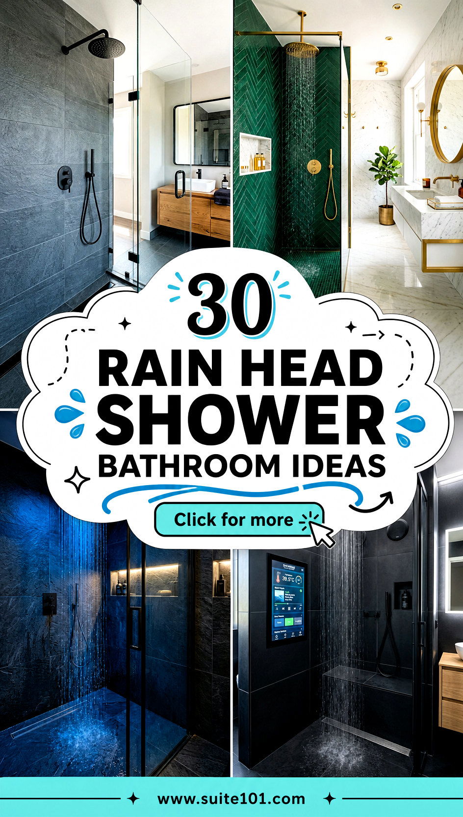 30 Rain Head Shower Bathroom Ideas for Spa-Style Relaxation - 30 Rain Head Shower Bathroom Ideas for Spa-Style Relaxation