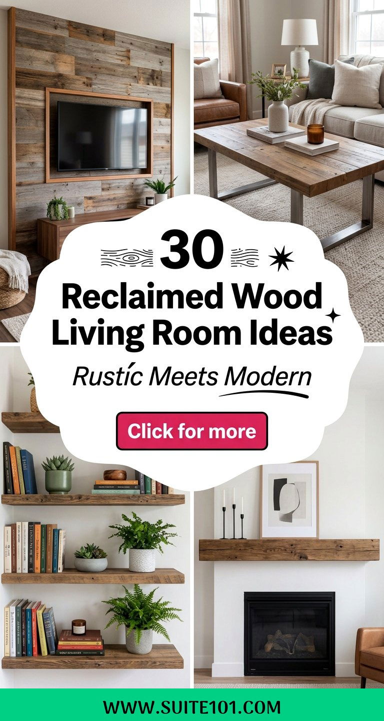 30 Reclaimed Wood Living Room Ideas for Rustic Modern Charm - 30 Reclaimed Wood Living Room Ideas for Rustic, Modern Charm