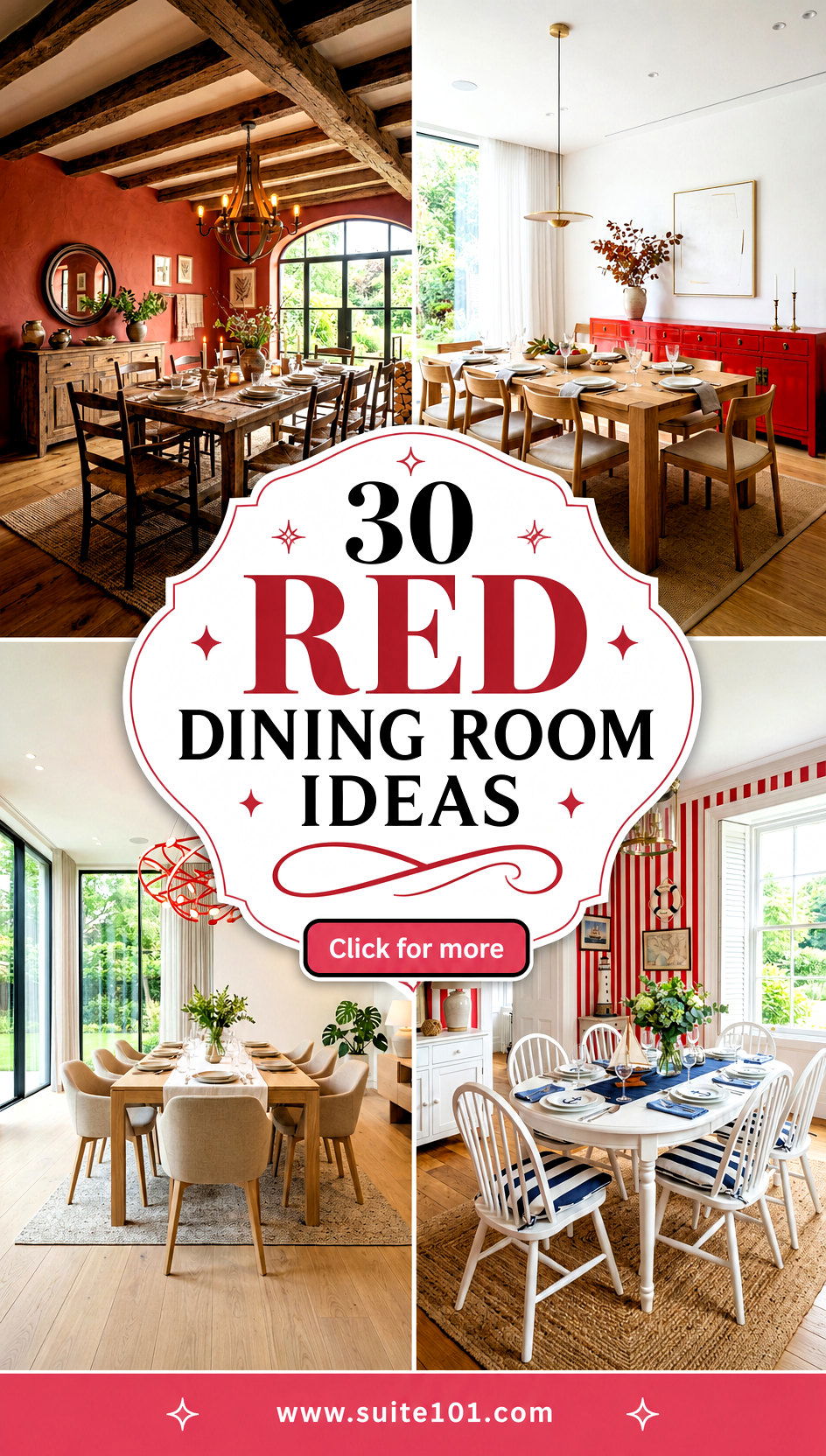 30 Red Dining Room Ideas for Bold Stylish Entertaining - 30 Red Dining Room Ideas for Bold, Stylish Entertaining