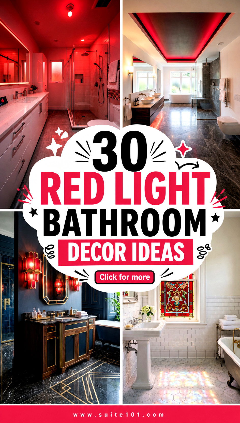 30 Red Light Bathroom Decor Ideas for Dramatic Dazzling Style - 30 Red Light Bathroom Decor Ideas for Dramatic, Dazzling Style