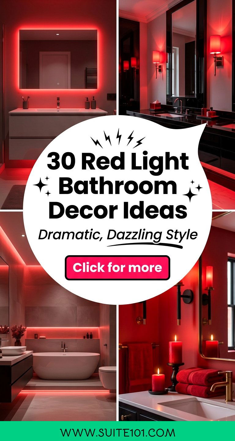 30 Red Light Bathroom Decor Ideas for Dramatic Dazzling Style - 30 Red Light Bathroom Decor Ideas for Dramatic, Dazzling Style