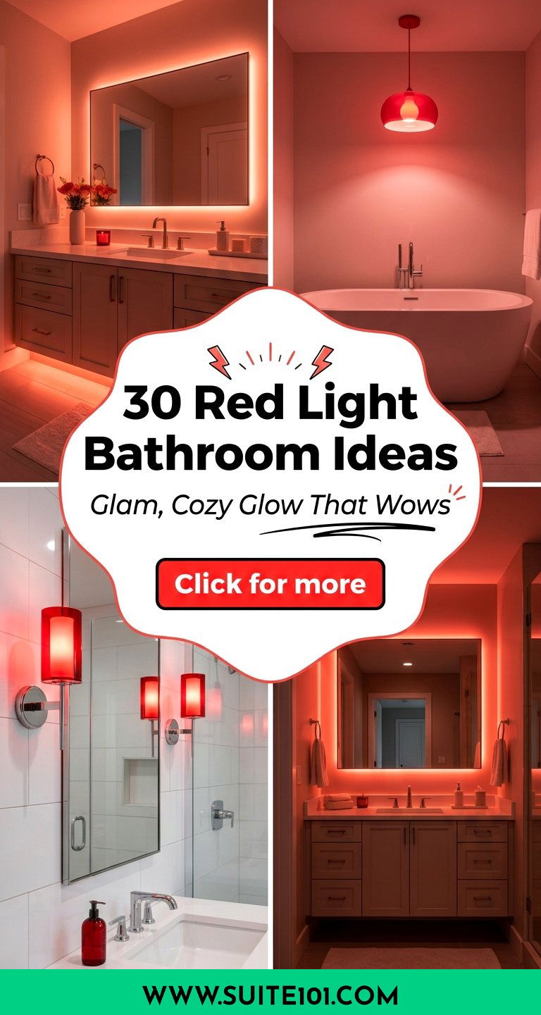 30 Red Light Bathroom Ideas for a Glam Cozy Glow That Wows - 30 Red Light Bathroom Ideas for a Glam, Cozy Glow That Wows