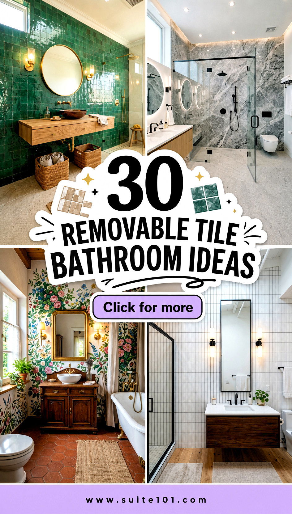 30 Removable Tile Bathroom Ideas for Easy DIY Updates Fast - 30 Removable Tile Bathroom Ideas for Easy DIY Updates Fast