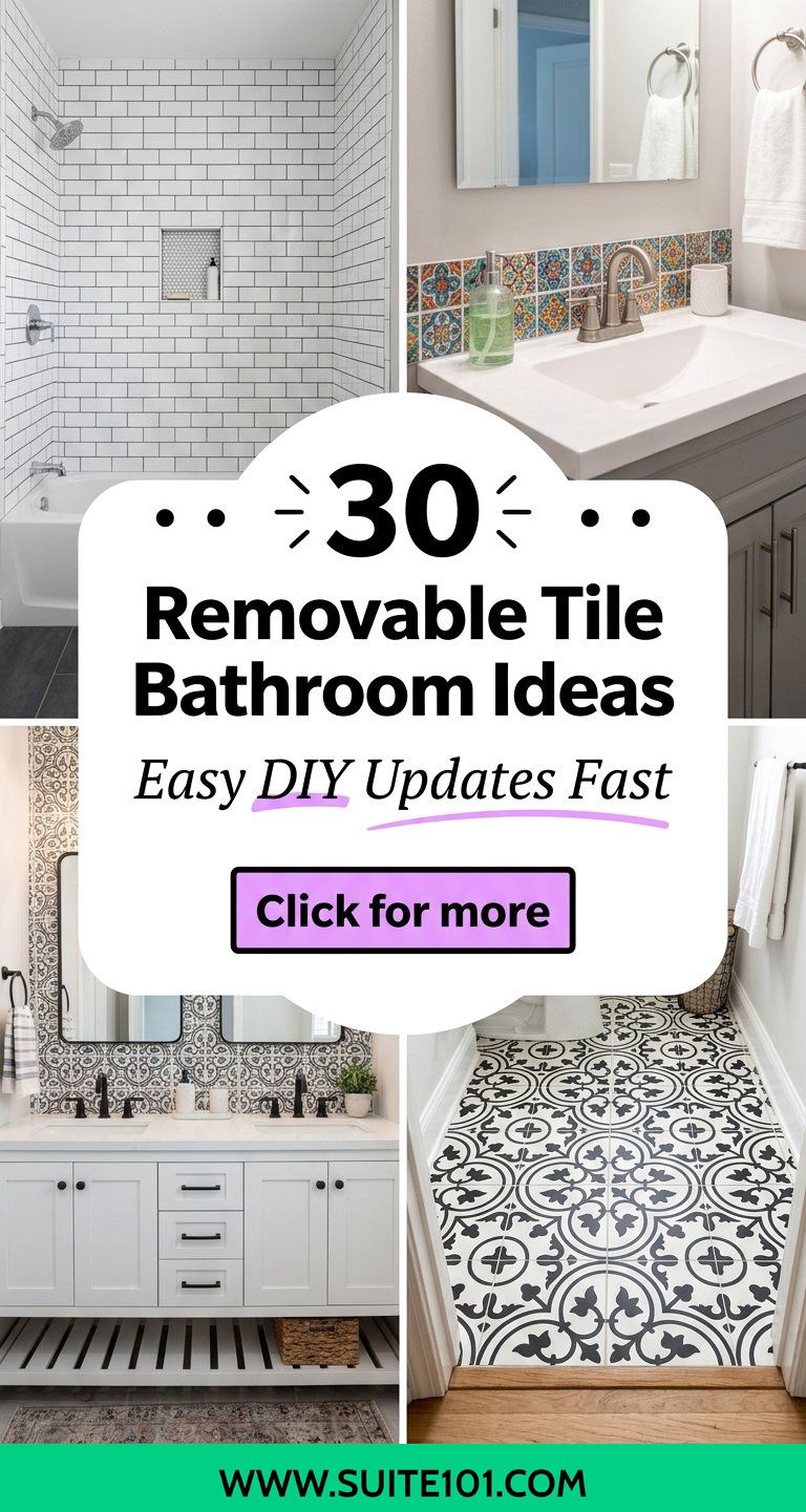 30 Removable Tile Bathroom Ideas for Easy DIY Updates Fast - 30 Removable Tile Bathroom Ideas for Easy DIY Updates Fast