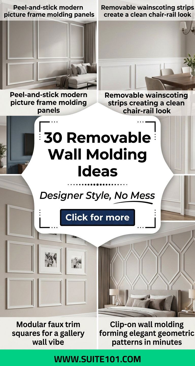 30 Removable Wall Molding Ideas for Designer Style-No Mess - 30 Removable Wall Molding Ideas for Designer Style-No Mess