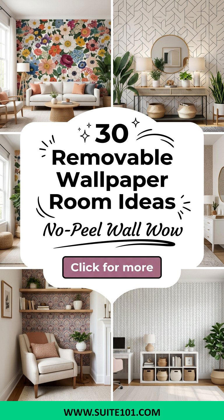 30 Removable Wallpaper Room Ideas for Stunning Walls-No Peel - 30 Removable Wallpaper Room Ideas for Stunning Walls-No Peel