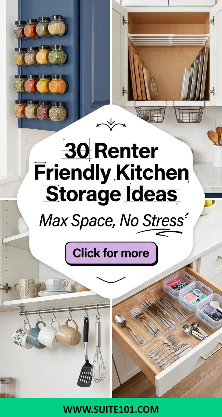 30 Renter Friendly Kitchen Storage Ideas to Maximize Small Spaces - 30 Renter Friendly Kitchen Storage Ideas to Maximize Small Spaces