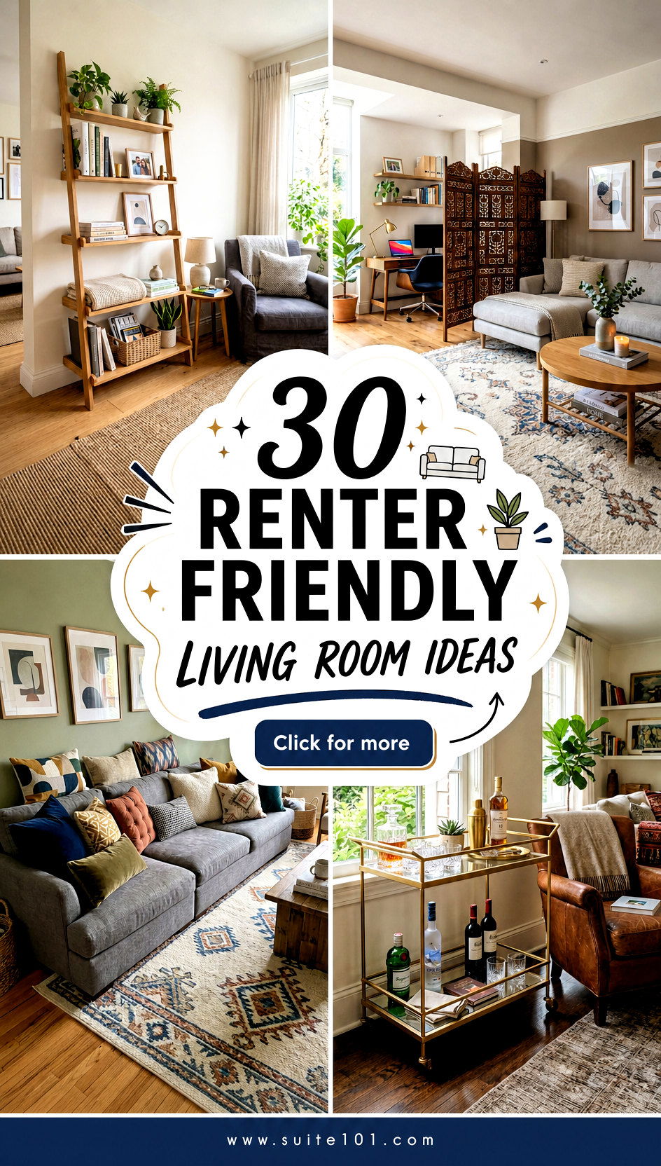 30 Renter Friendly Living Room Ideas That Look Stylishly Done - 30 Renter Friendly Living Room Ideas That Look Stylishly Done