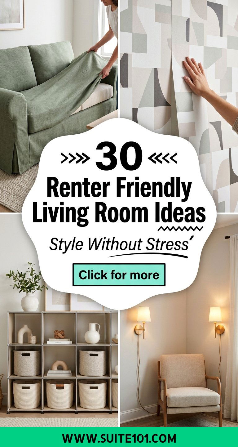 30 Renter Friendly Living Room Ideas That Look Stylishly Done - 30 Renter Friendly Living Room Ideas That Look Stylishly Done