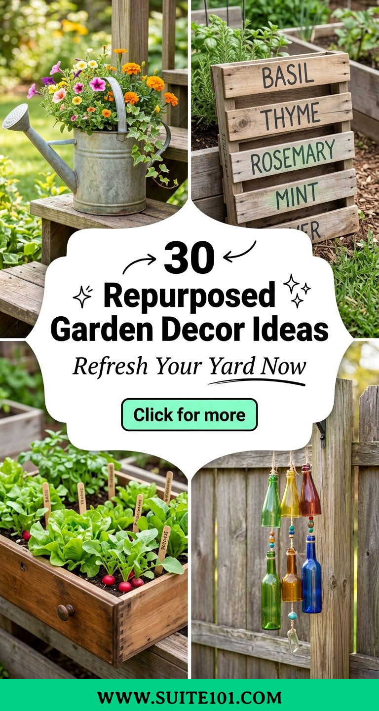 30 Repurposed Garden Decor Ideas to Refresh Your Yard Now - 30 Repurposed Garden Decor Ideas to Refresh Your Yard Now