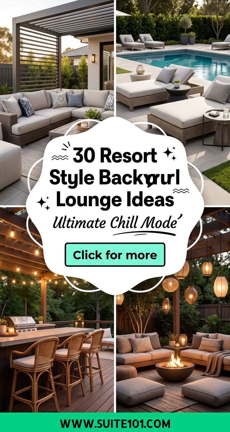30 Resort Style Backyard Lounge Ideas for Ultimate Relaxation - 30 Resort Style Backyard Lounge Ideas for Ultimate Relaxation