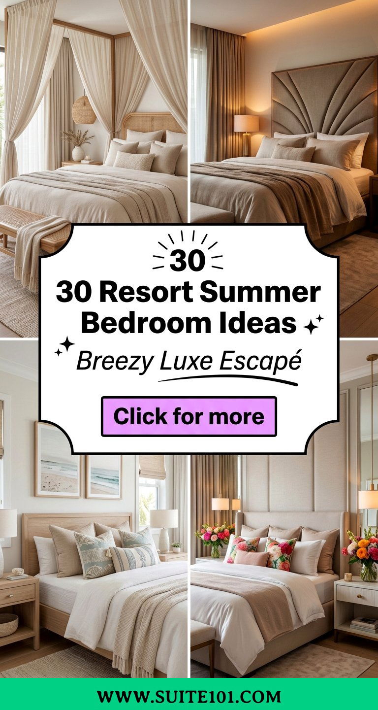 30 Resort Summer Bedroom Ideas for a Breezy Luxe Retreat - 30 Resort Summer Bedroom Ideas for a Breezy, Luxe Retreat