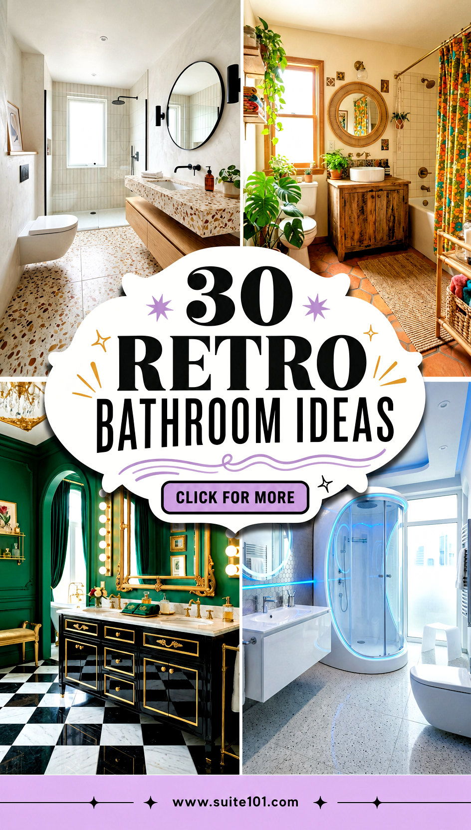 30 Retro Bathroom Ideas With Bold Style and Modern Comfort - 30 Retro Bathroom Ideas With Bold Style and Modern Comfort