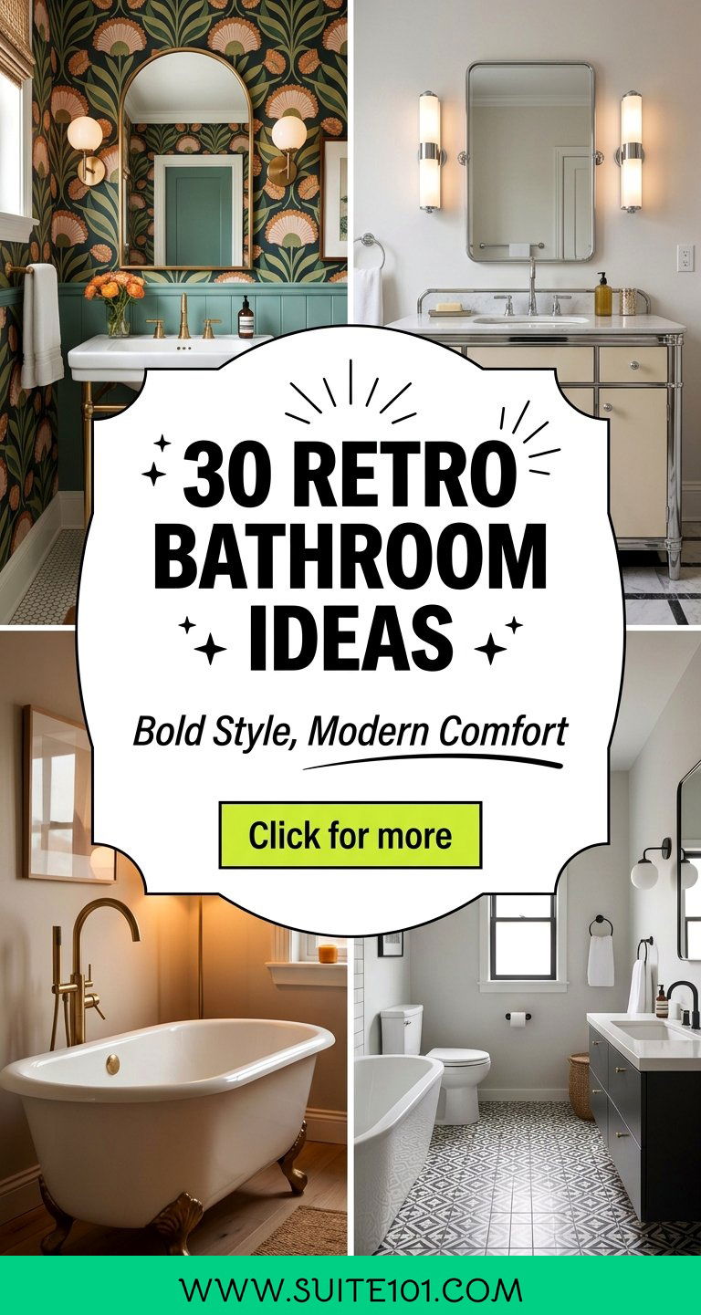 30 Retro Bathroom Ideas With Bold Style and Modern Comfort - 30 Retro Bathroom Ideas With Bold Style and Modern Comfort
