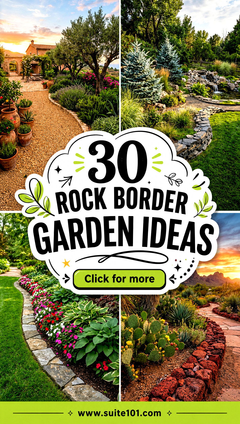 30 Rock Border Garden Ideas for Neat Edges and Easy Care - 30 Rock Border Garden Ideas for Neat Edges and Easy Care