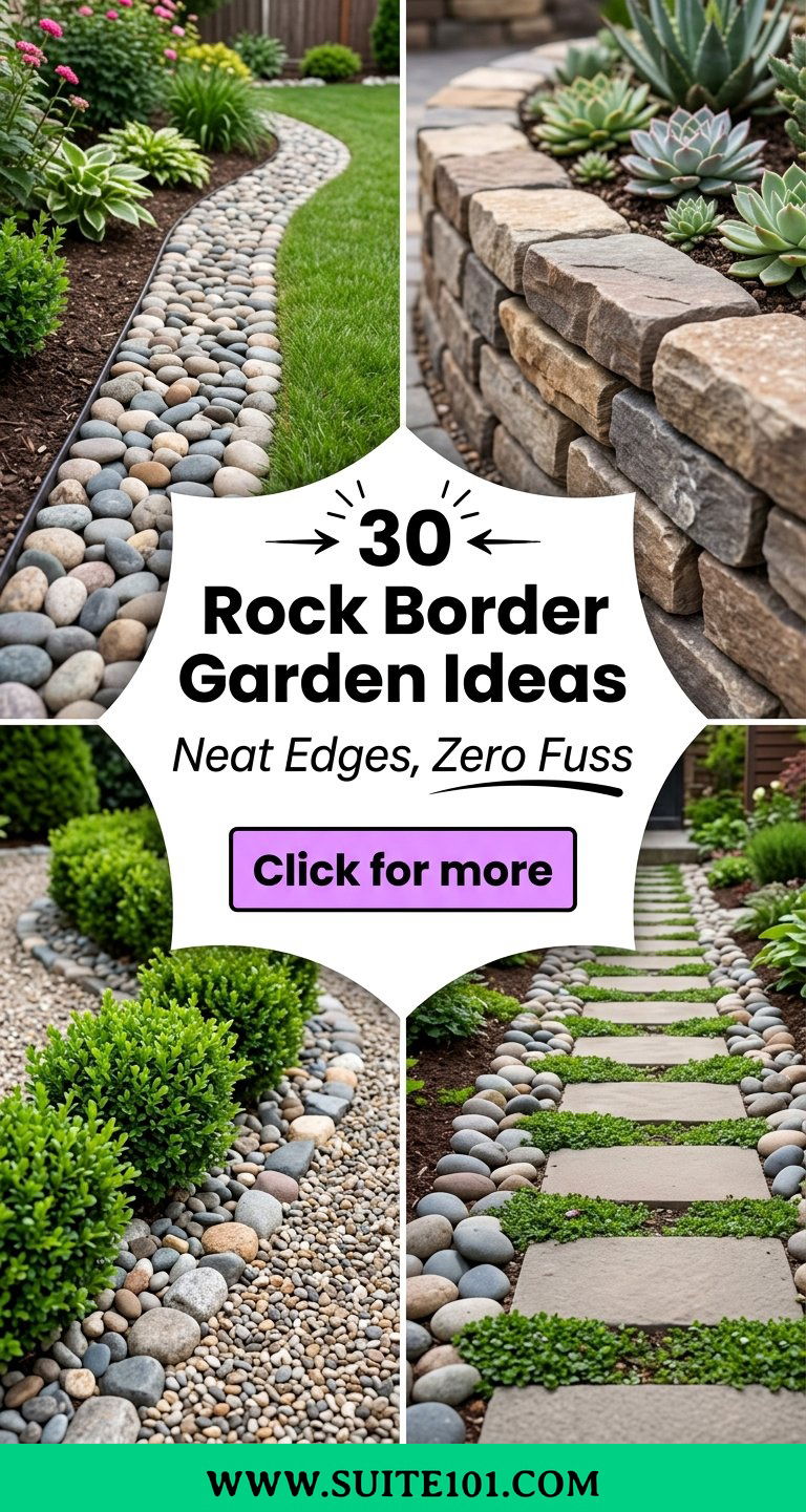 30 Rock Border Garden Ideas for Neat Edges and Easy Care - 30 Rock Border Garden Ideas for Neat Edges and Easy Care