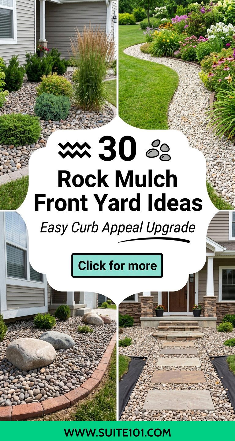 30 Rock Mulch Front Yard Ideas for an Easy Curb Appeal Upgrade - 30 Rock Mulch Front Yard Ideas for an Easy Curb Appeal Upgrade