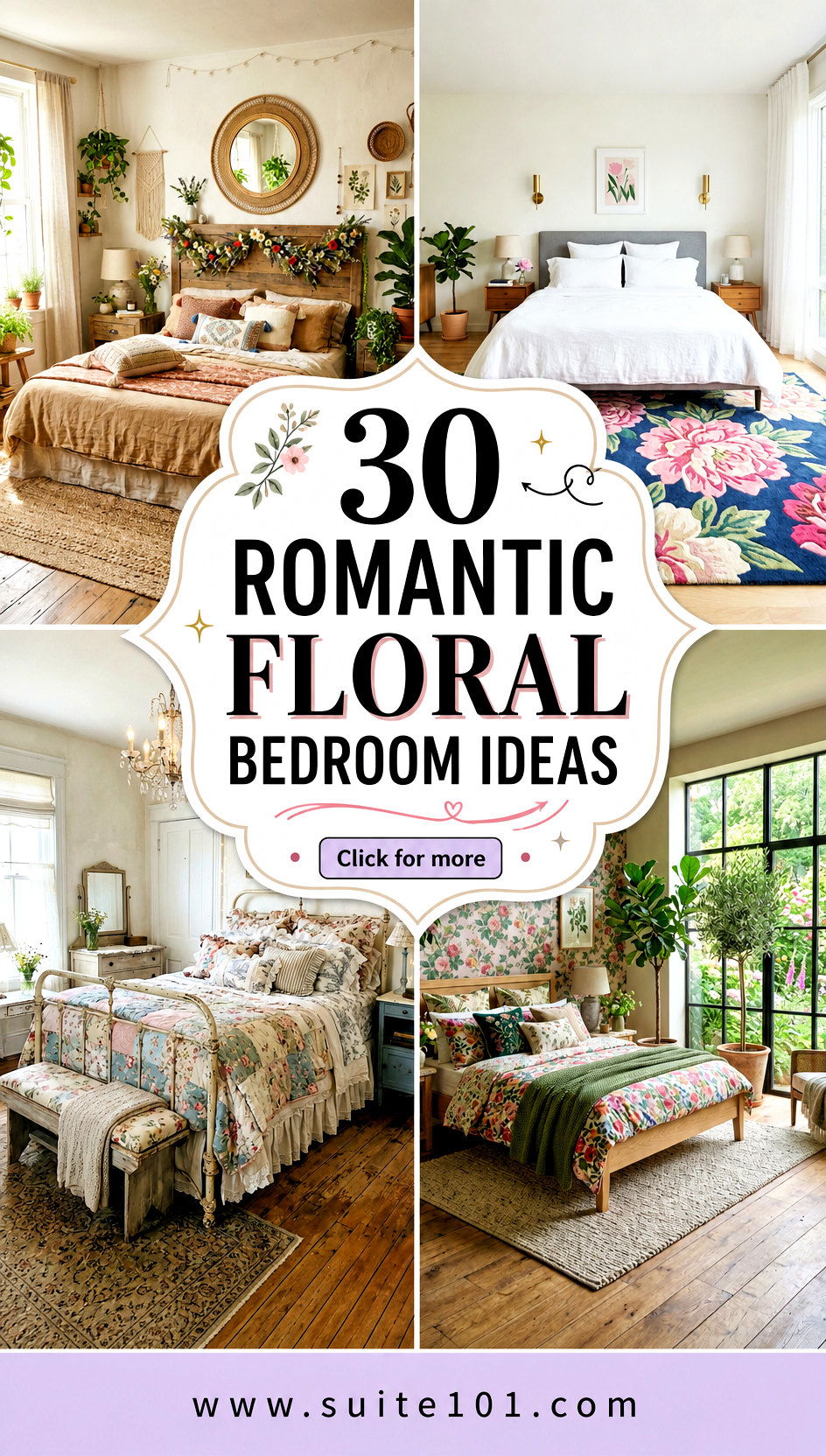 30 Romantic Floral Bedroom Ideas for a Soft Dreamy Look - 30 Romantic Floral Bedroom Ideas for a Soft, Dreamy Look