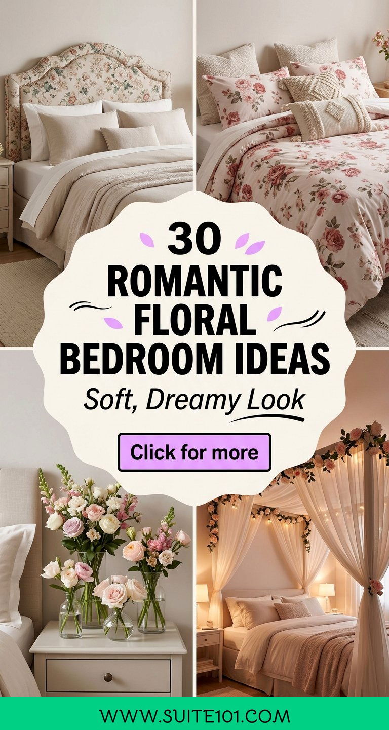30 Romantic Floral Bedroom Ideas for a Soft Dreamy Look - 30 Romantic Floral Bedroom Ideas for a Soft, Dreamy Look