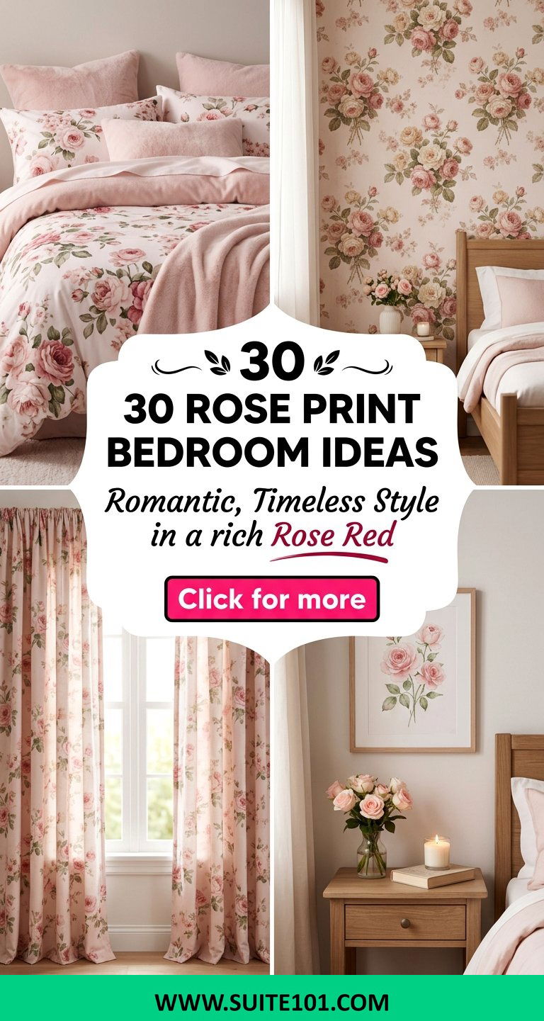 30 Rose Print Bedroom Ideas for Romantic Timeless Style - 30 Rose Print Bedroom Ideas for Romantic, Timeless Style