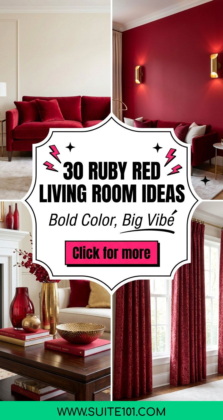 30 Ruby Red Living Room Ideas That Make a Bold Statement - 30 Ruby Red Living Room Ideas That Make a Bold Statement